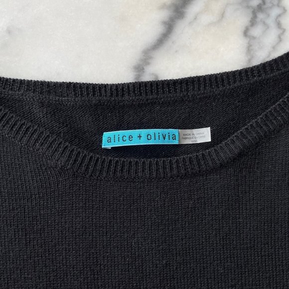 Alice + Olivia Black Wool Boatneck Sweater - Picture 5 of 14